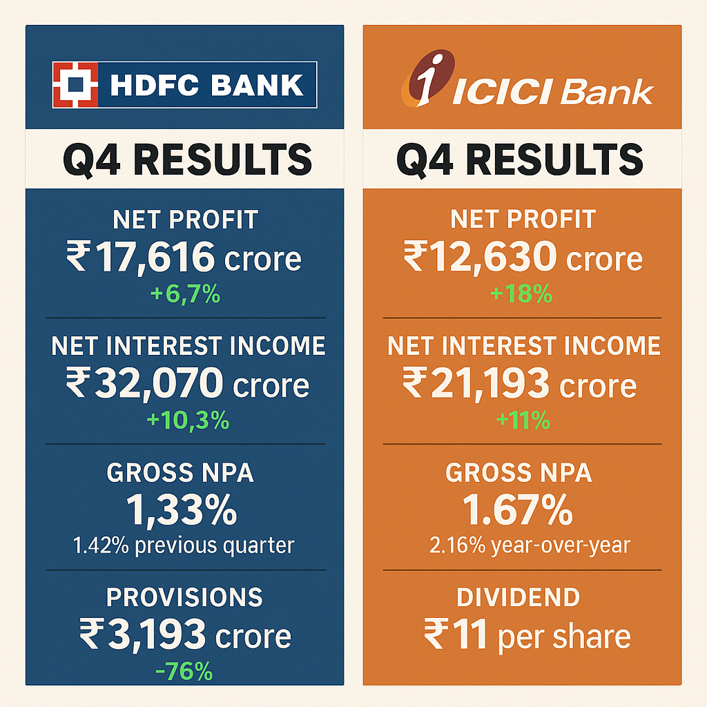 hdfc bank icici bank q4 results